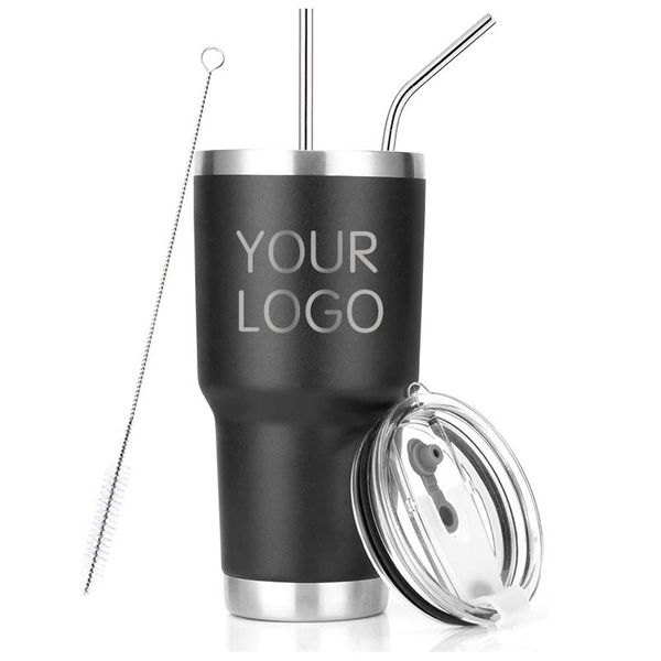 

water bottles customizable 30oz bottle tumbler stainless steel insulated travel mug car cup with straw lid cleaning brush