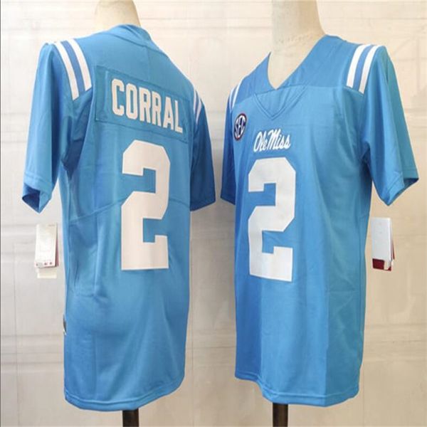 

ole miss rebels football jersey 2 matt corral light blue 14 metcalf, Black