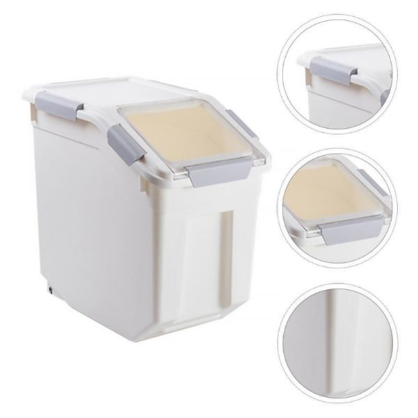 

storage bottles & jars 1 pc rice bucket tank flour with wheel(7.5kg)