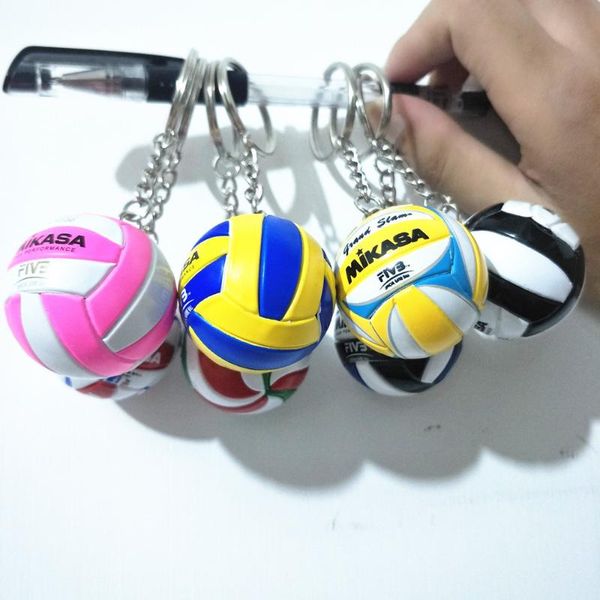 

keychains 2021 sport beach volleyball pvc keychain key chains chain ring football ball gifts men jewelry keyring, Silver