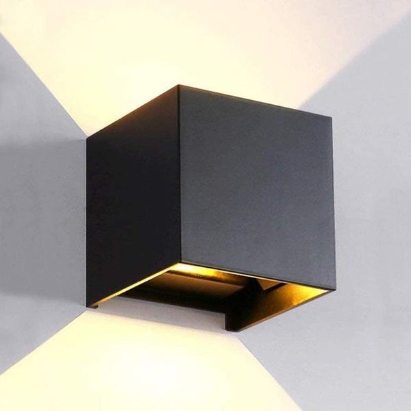 

outdoor wall lamps led morden aluminum waterproof lamp, light 6w 3000k warm 2leds black white