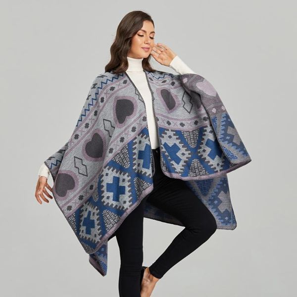 

scarves vintage large scarf women love print bohemian cardigan fashion blanket shawls travel poncho po clothing, Blue;gray