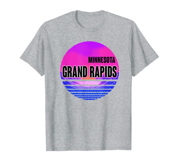 

vintage grand rapids vaporwave minnesota t-shirt, White;black