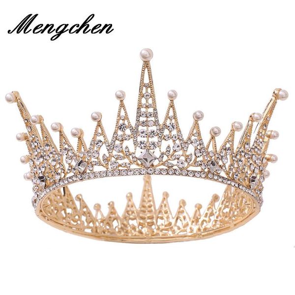 

hair clips & barrettes trendy wedding crown baroque rhinestone crystal pearl headband accessories bridal jewelry, Golden;silver