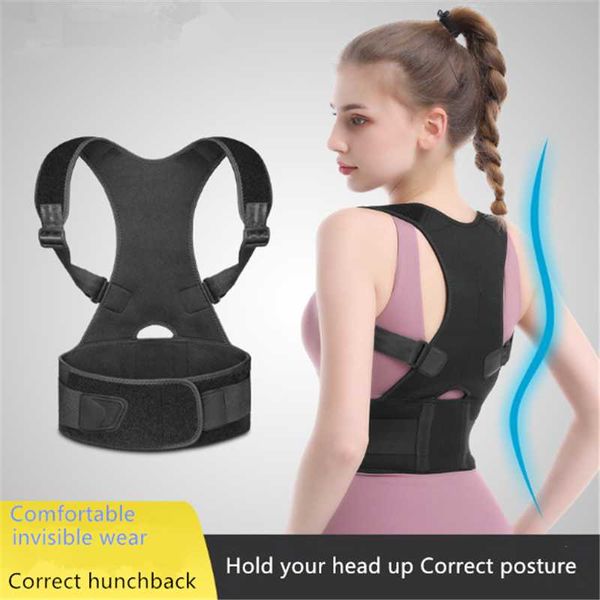 

back support albreda men & women adjustable posture corrector corset brace belt lumbar straight s-xxl, Black;blue