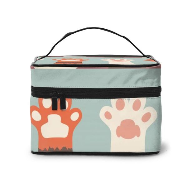 

women makeup bags cosmetic bag toiletries organizer travel storage cartoon animal cat paws coins & cases