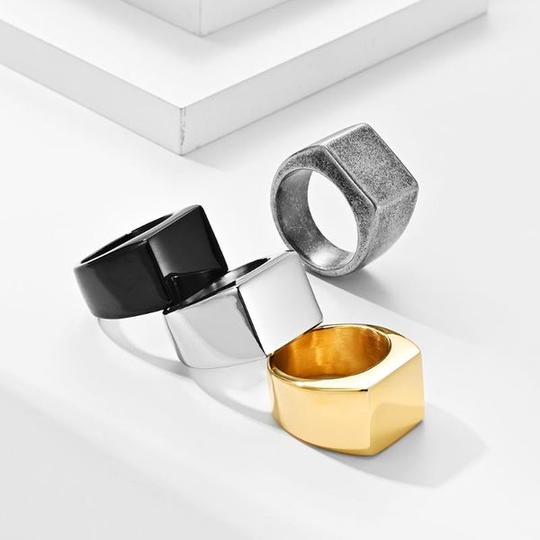 

wedding rings jhsl men stainless steel black vintage gray gold silver color wholesale large us size 7 8 9 10 11 12 2021, Slivery;golden