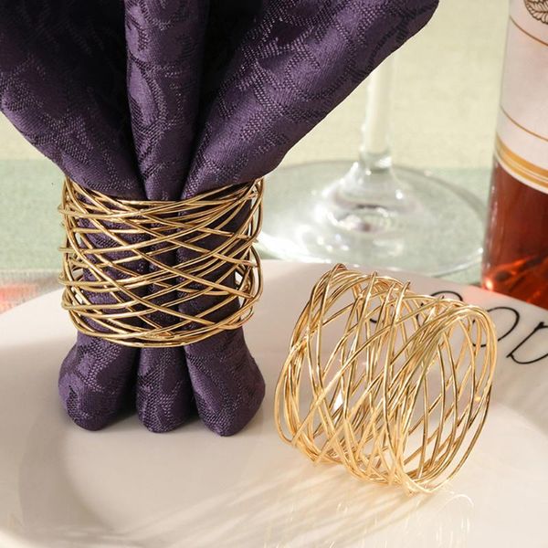 

napkin rings 12pcs home wedding party round gold el table decoration dinner holder dining room elegant iron christmas ring