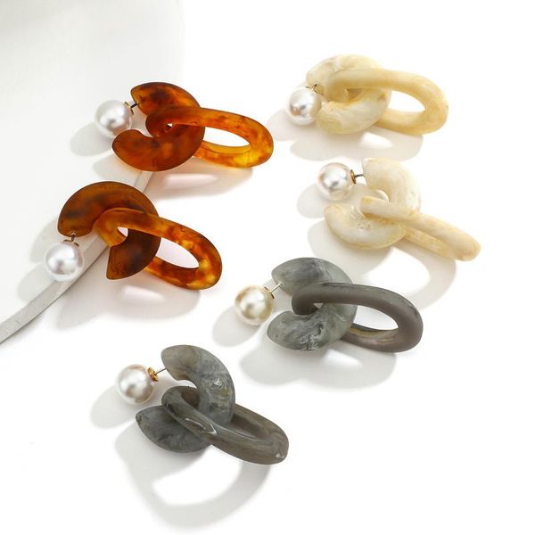 

dangle & chandelier aensoa unique acrylic resin drop earrings for women trendy fashion unusual pendant 2021 jewelry, Silver