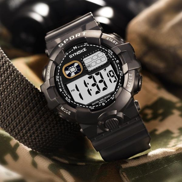 

men watch sports military waterproof luminous digital watches alarm date electronic clock for relogios wristwatches, Slivery;brown