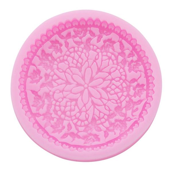 

baking moulds diy flower pattern lace round silicone cake mold chocolate candy fondant decorating embossing mould tool