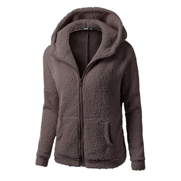 

winter women jacket teddy long hooded thick warm fur fleece casual autumn female coat outerwear veste femme plus size women's jackets, Black;brown