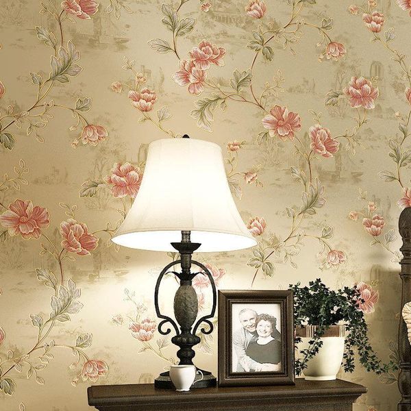 

wallpapers american-style rural non-woven wallpaper small floral bedroom el project special clearance