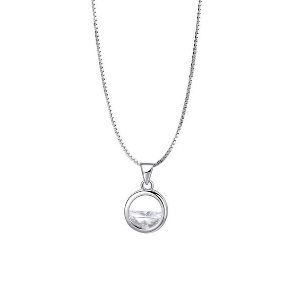 

pendant necklaces creative necklace personal gift for women fashion circle water chain womens girls jewellery, Silver