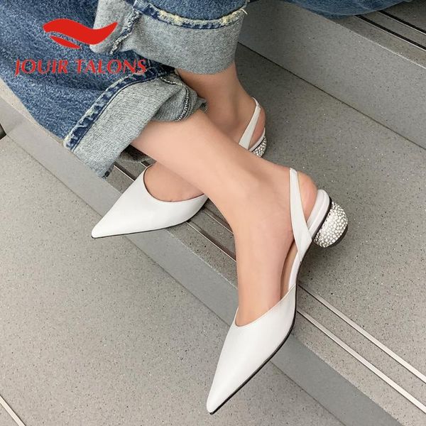 

2021 dropship genuine leather women sandals strange style heels pointed toe crystal pumps summer party shoes, Black