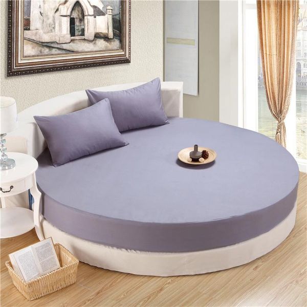 

bedding sets home textile 100% cotton round fitted sheet 3pcs/set circle rubber 200*200cm, 220*220cm bed cover with whole