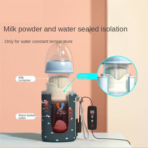 

usb insulation baby bottle warmer glass wide mouth ppsu drop resistant constant temperature quick flush milk cute water thermal 220209