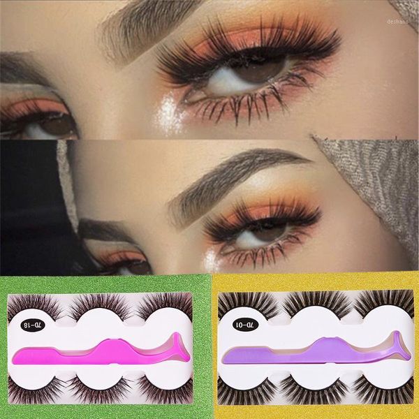 

false eyelashes and tweezers cross natural thick black eyelash extension fiber female makeup tool1