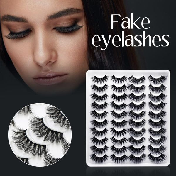 

false eyelashes 20 pairs/set 6d faux mink lashes natural 33-35mm dramatic long wispies lash extension volume beauty 3d
