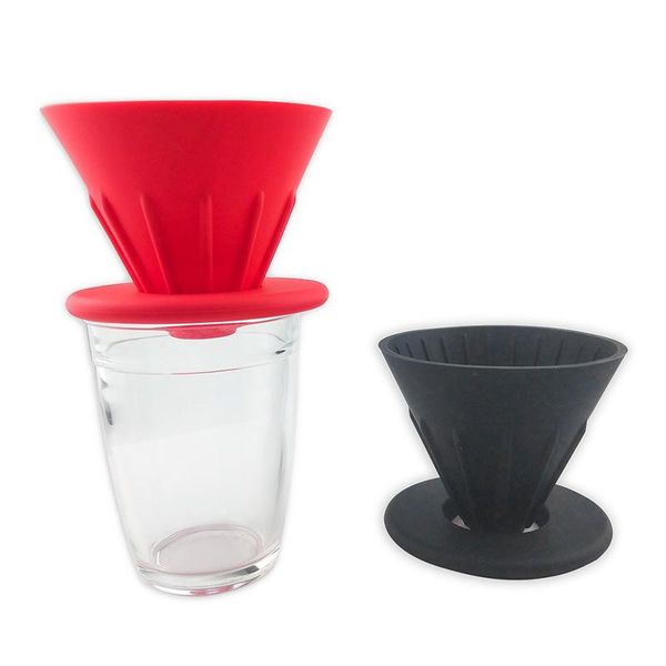 

coffee filters silicone dripper kit reusable hand-made filter funnel soft reversible cup easy to clean tn88