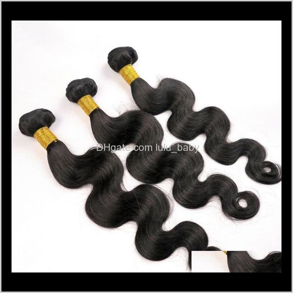 

virgin human bundles brazilian weaves body wave 840inch unprocessed peruvian indian malaysian dyeable remy extensions 8kqwb wefts cksno, Black