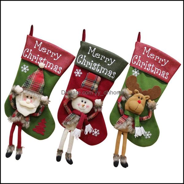 Decorações de Natal Festive Partido Suprimentos Home Jardim Meias Santa Claus Sock Grande Xmas Decoração 18 