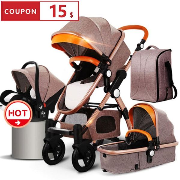 

in 1 baby stroller high landscape can sit reclining folding with comfortable car seat strollers#