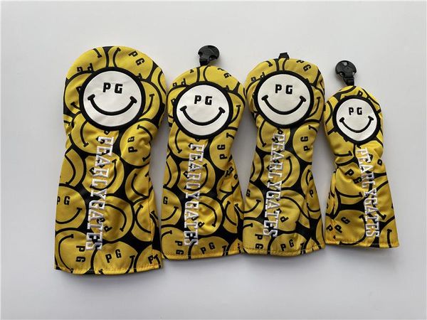 

golf bags brand pearly gates head cover yellow driver + fairway woods ut ems