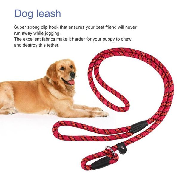 

light dog training leash chew resistant nylon ergonomic anti slip grip traction rope durable easy to control collars & leashes