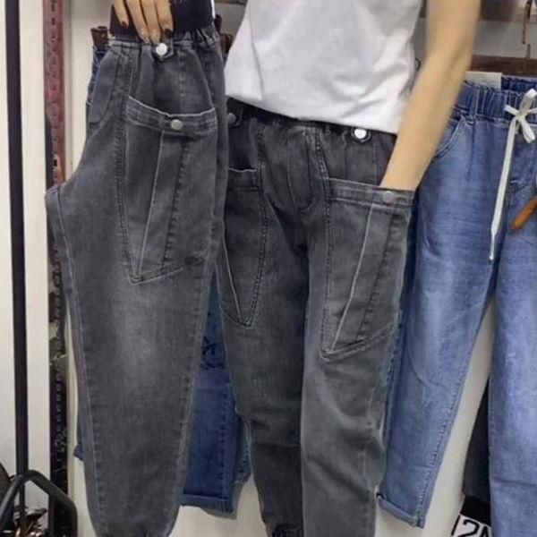 

women's jeans woman pants for women 2021 spring high waist straight radish loose cargo pantalones vaqueros mujer, Blue