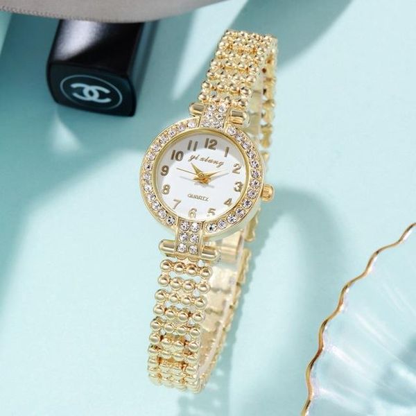 

wristwatches fashion ladies crystal wristwatch luxury bracelet watch stainless steel rose gold dress, Slivery;brown