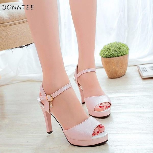 

sandals women all-match trendy 2021 elegant thin heels fashion korean style shoes womens daily classic ladies, Black