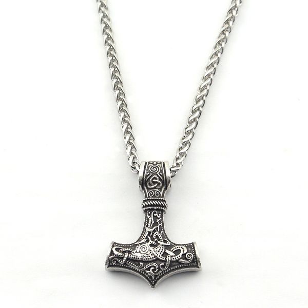 Drop Shipping One Piece Новая мода Винтаж Norse Viking Thor's Hammer Matern Mjolnir Подвесное ожерелье для мужчин