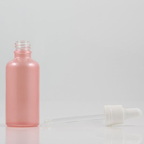 

storage bottles & jars 50ml pink glass bottle with dropper refillable bottle, cosmetic container essential oil