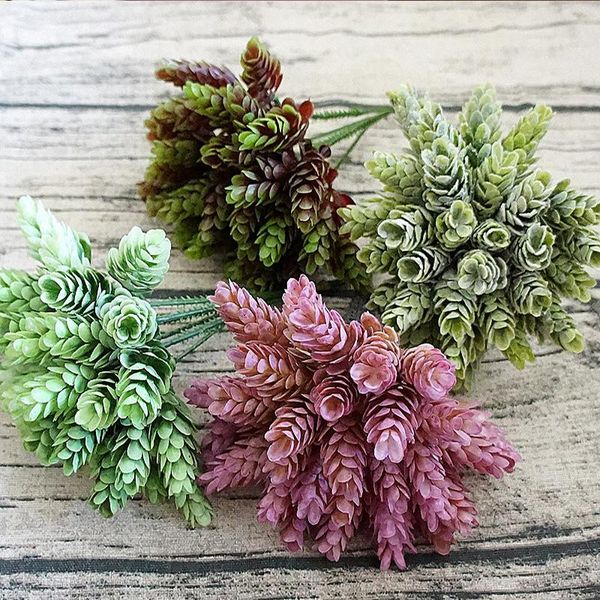 

heads/bundle pine cone simulation pineapple grass artificial plants diy home vases for decoration fake plastic flower pompon decorative flow