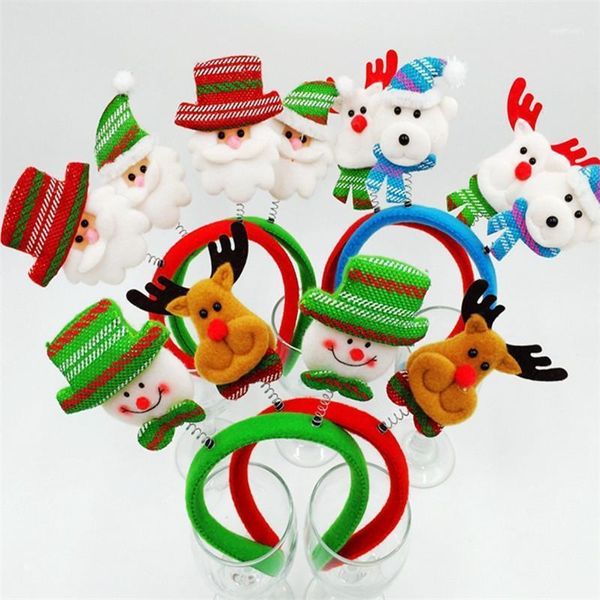 

christmas decorations 7pcs/lot cute headbands decoration, chromatic santa/reindeer/ snowman hair hoop for xmas home party decoracion navidad