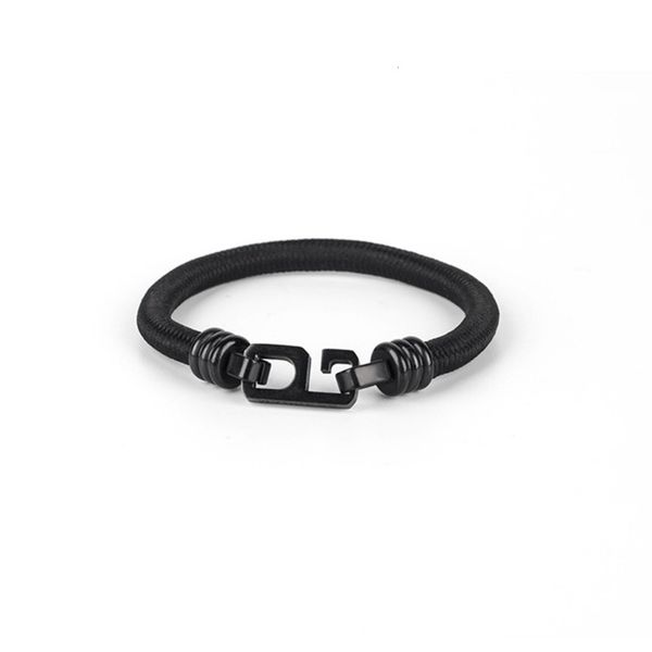 

trendy titanium steel men's bracelet digital 6-word spring creative fashion trendy and wo lovers open buckle hand rope, Black