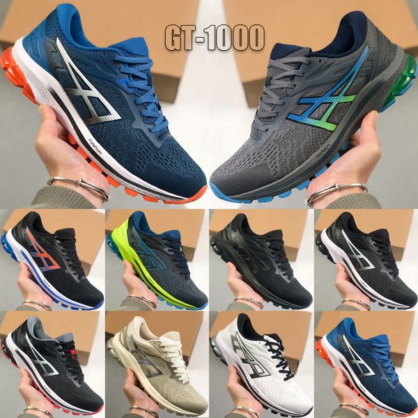 GT-1000 Erkekler Maraton Koşu Ayakkabıları Yeniden Doğmuş Siyah Fransız Mavi Dijital Aqua Sheet Rock Hazard Yeşil Üçlü Siyah Erkek Doğa Sporları Sneakers Boyut 40-45