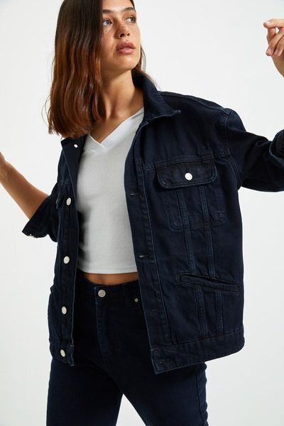 

women's jackets trendyol basic denim jacket twoaw22ce0279, Black;brown
