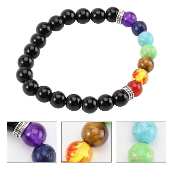 

charm bracelets 1pc lava stone bracelet colorful beads wrist chain volcanic seven chakra for men home, Golden;silver