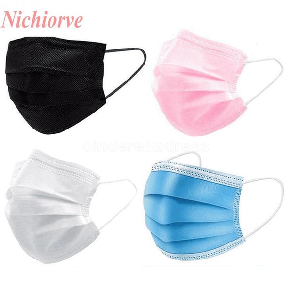 

8 colors disposable face masks mouth masks pink white with elastic ear loop 3 ply breathable dust air anti-pollution face mask adult