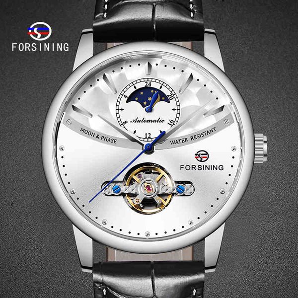 

automatic mechanical man clock tourbilion moon phase male fire luxury real learn, Slivery;brown