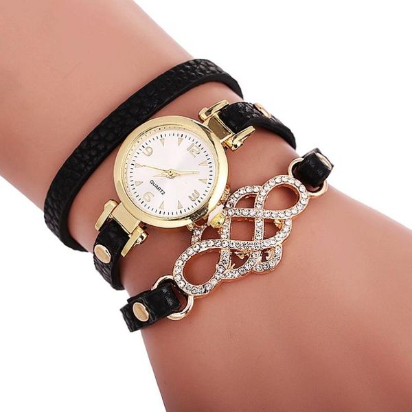 

wristwatches national style flower leather watch wrap around elegance wristwatch for women clock long strap gold case watches, Slivery;brown