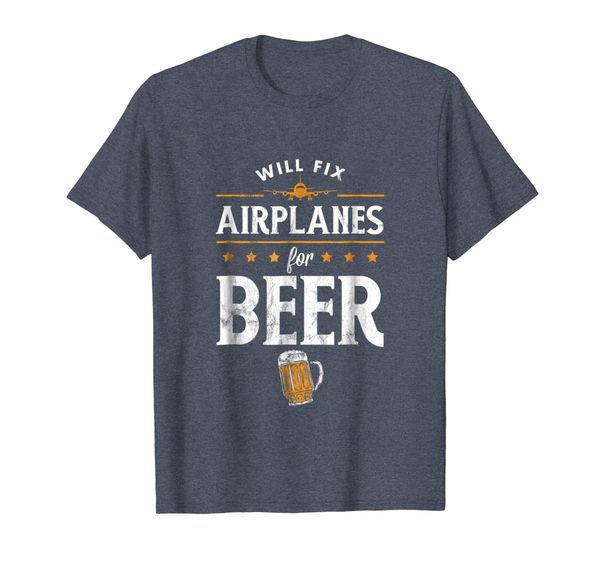 

aircraft mechanic tshirt will fix airplanes for beer, White;black