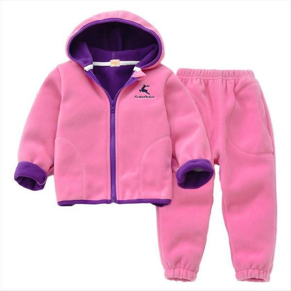 

baby boys girls fall winter clothing 1 8 years kids comfortable warm sport set children casual clothes 2 piece, White
