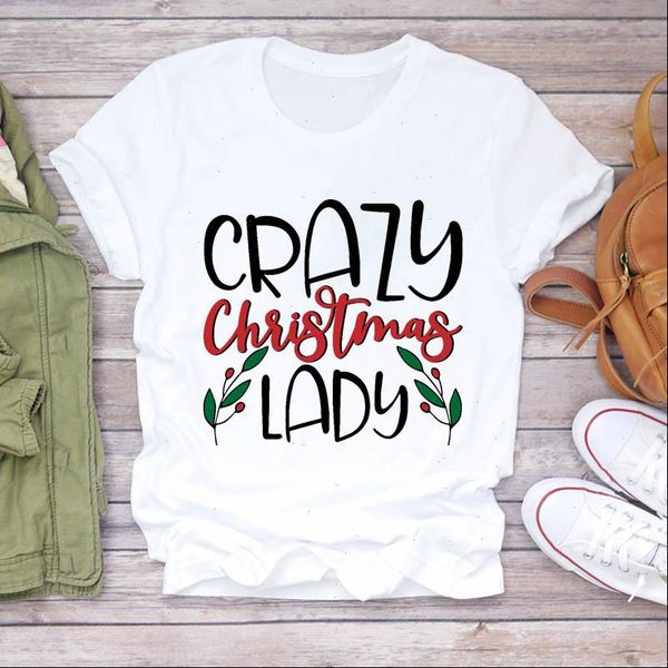 

women 90s letter funny cute girl year merry christmas print tshirts clothes graphic female t shirt ladies tee, White