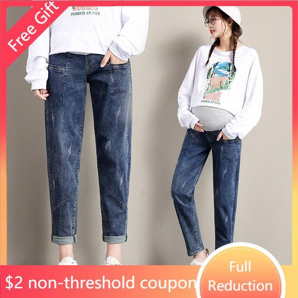 

maternity bottoms autumn winter spring jeans harem pants for pregnant women clothe casual loose abdominal pregnancy clot, White
