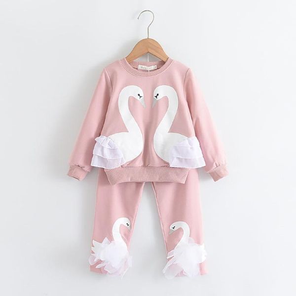 

clothing sets girls long sleeve tracksuits autumn clothes cotton-padded pjs and pants baby set for casual homewear, White