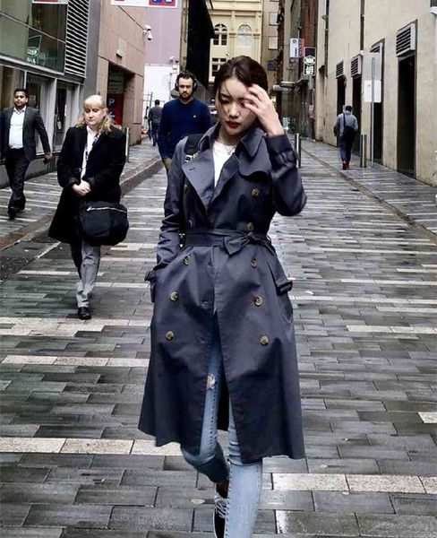 

women's trench coats fall-fashion ladies/autumn women oversized trench coat plus size 2021 fashion lady jacket office, Tan;black