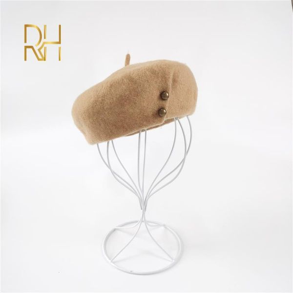 

berets beret for woman woolen artistic hats ladies rivet fashion soft french female wool winter painters caps, Blue;gray